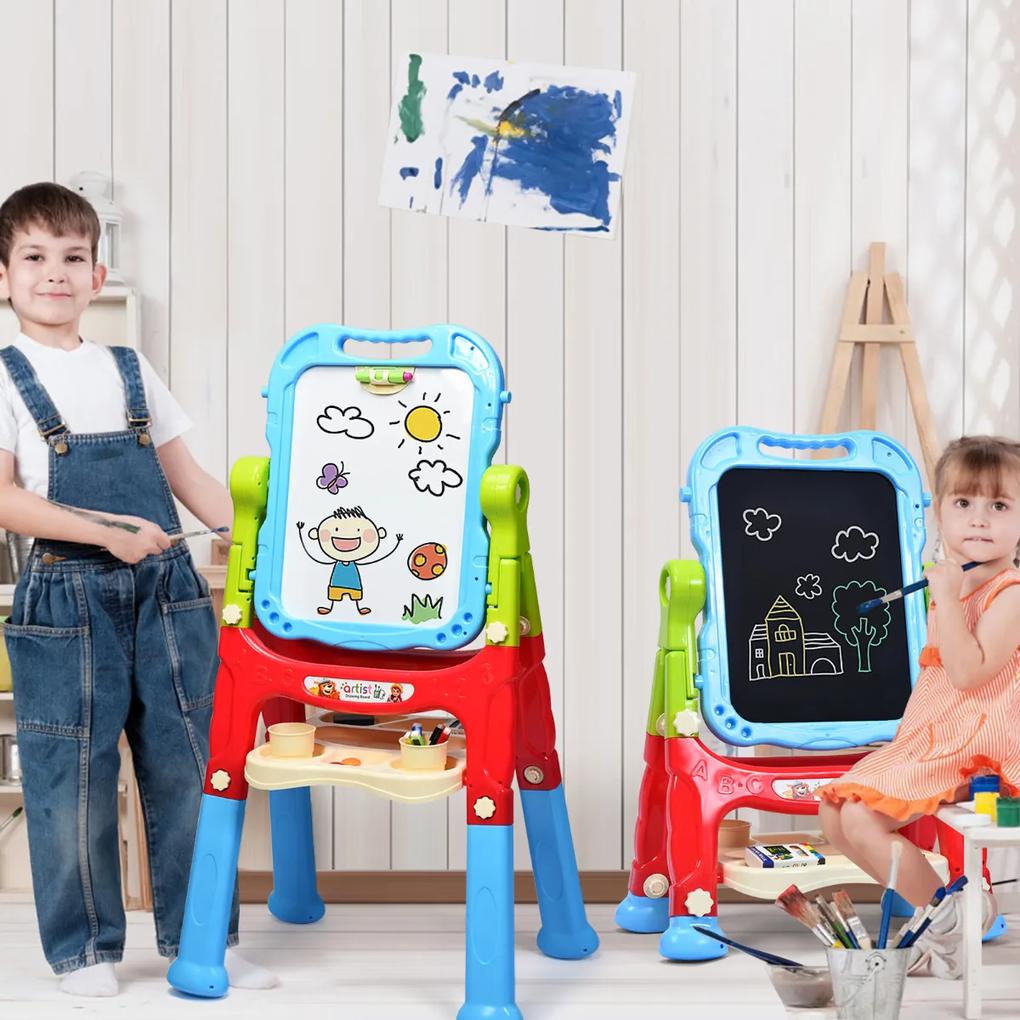 Quadro Para Crianças Preto e Branco 360° ajustável e rotativo Mesa de Desenho Magnético Conjunto de Desenho Magnético Portátil Conjunto de Desenho Magnético Azul