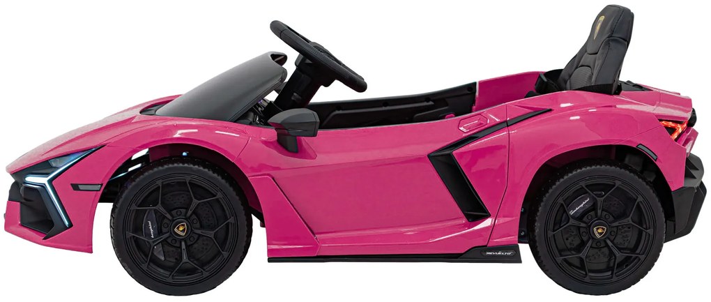 Carro elétrico para Crianças Lamborghini Revuelto 12V 4x4 Rodas Espuma EVA, Assento couro ecológico Rosa