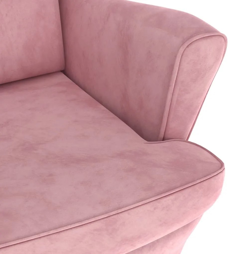 Poltrona em veludo cor-de-rosa