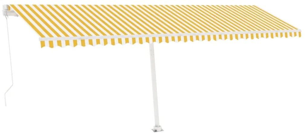 Toldo retrátil manual independente 600x300 cm amarelo e branco
