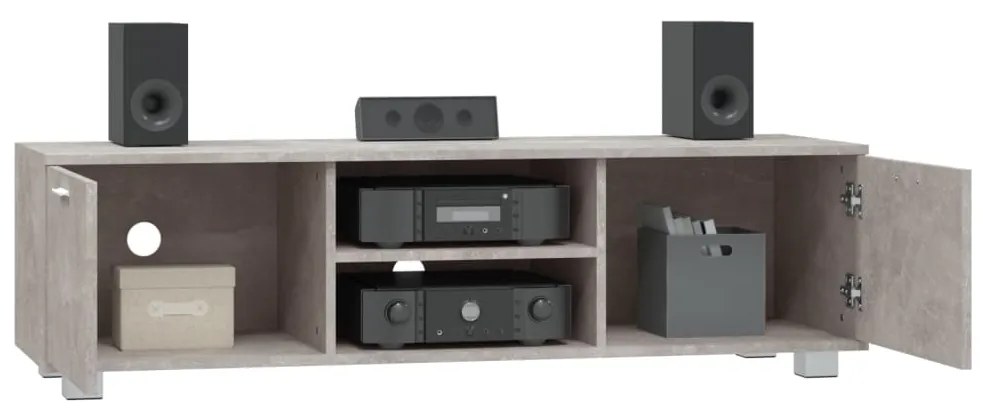 Móvel p/ TV 140x40,5x35 cm derivados madeira cinzento cimento