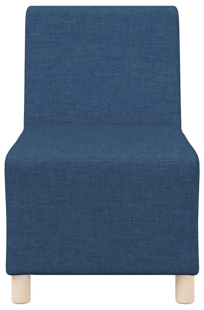 Cadeira de Sofá Cinza Claro 55 cm em Tecido 3 pcs Azul