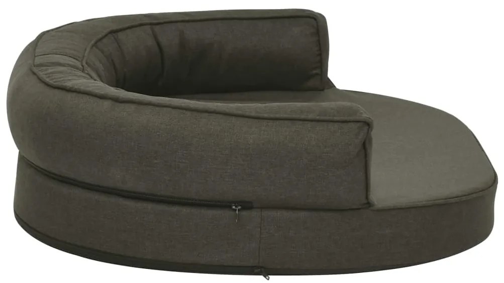 Cama p/ cães ergonómica 75x53cm aspeto linho cinzento-escuro