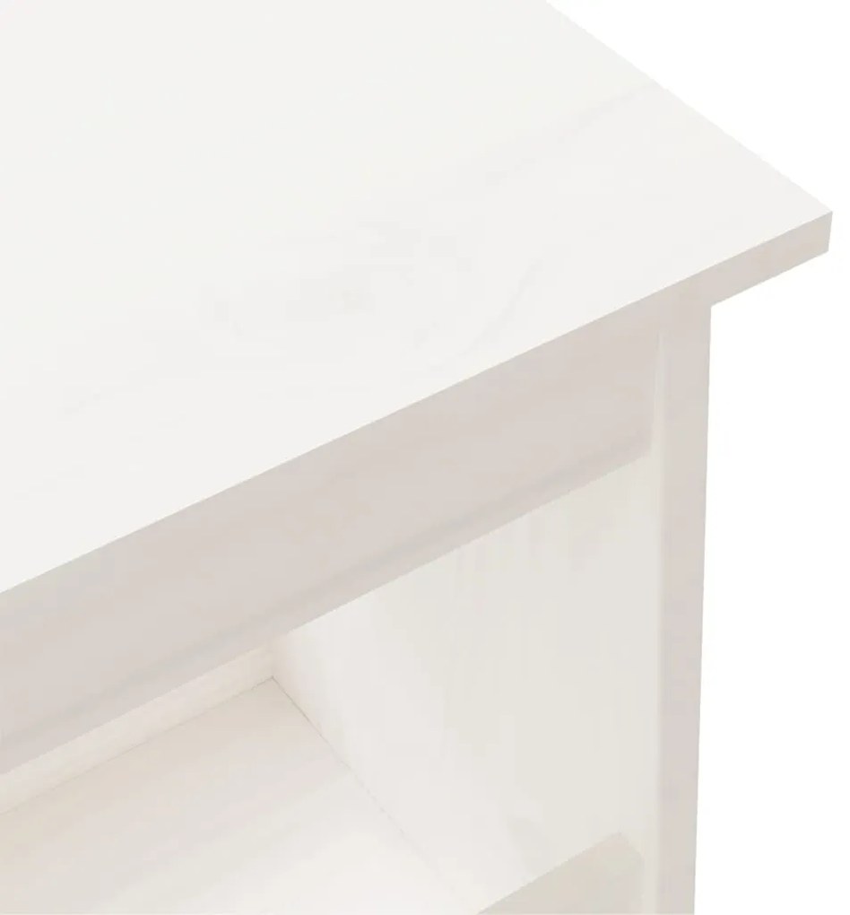 Banco de corredor 160x28x45 cm madeira de pinho maciça branco