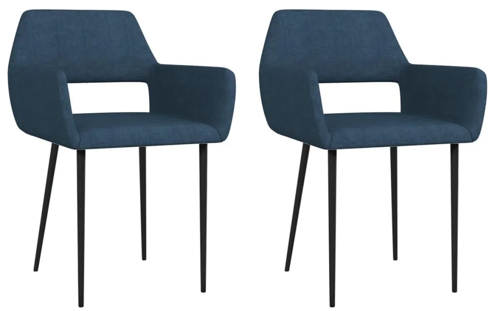 vidaXL Cadeiras de jantar 2 pcs tecido azul