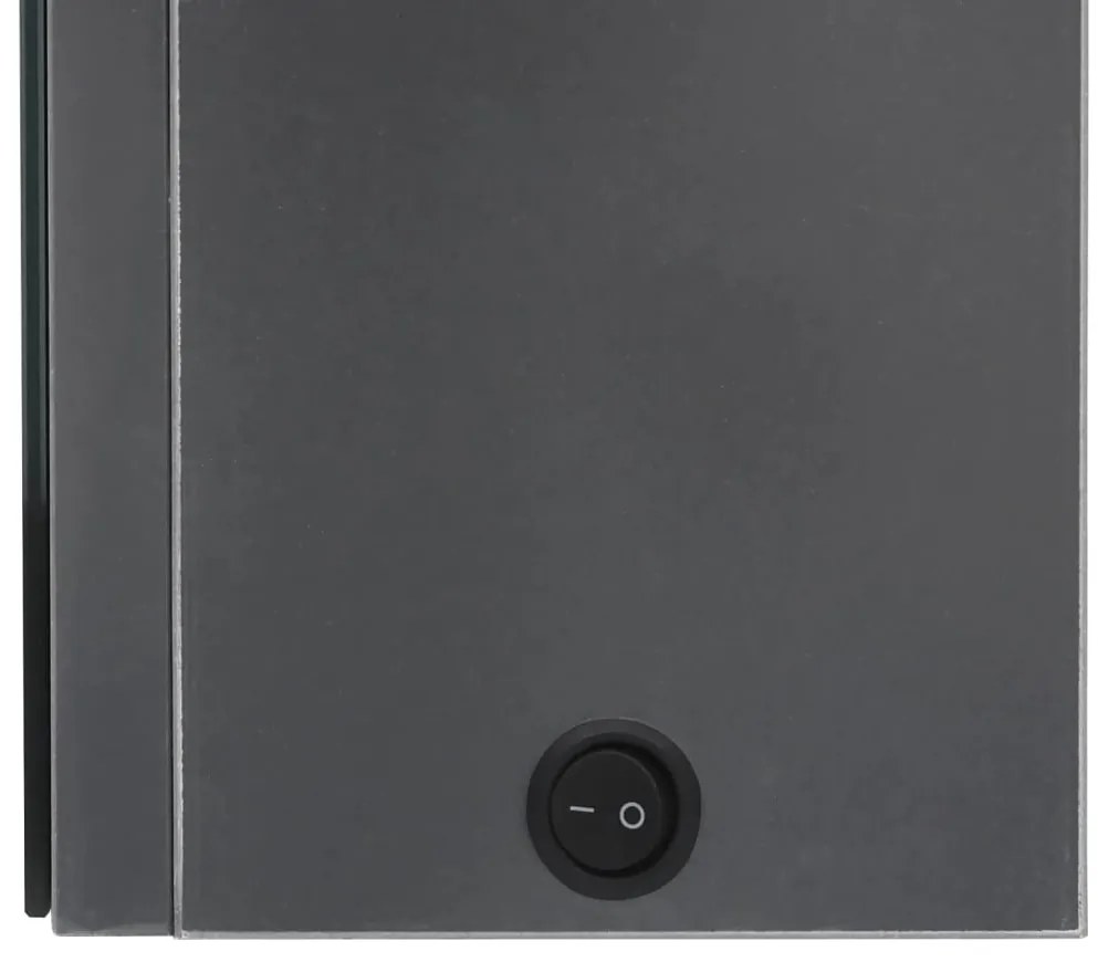Armário espelhado casa de banho LED 89x14x62cm cinza brilhante