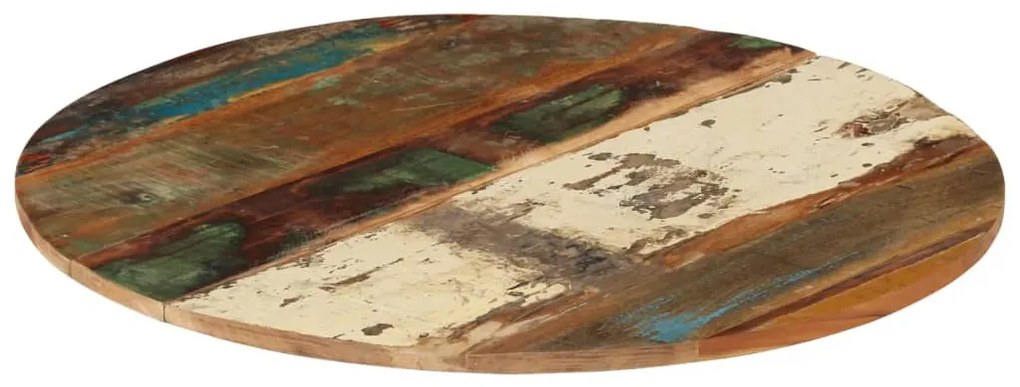 Tampo de mesa redondo 80 cm 15-16 mm madeira recuperada maciça