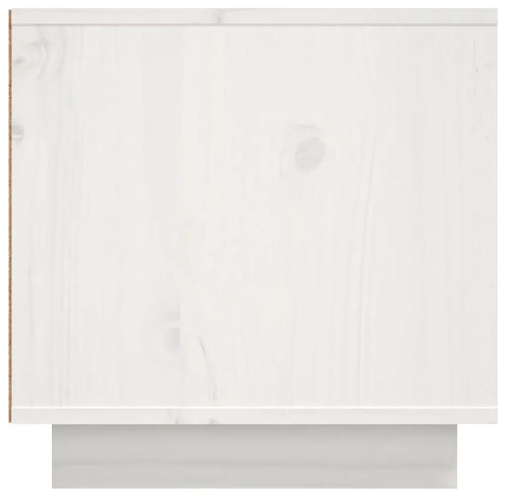 Móvel de TV 156x40x40 cm madeira de pinho maciça branco
