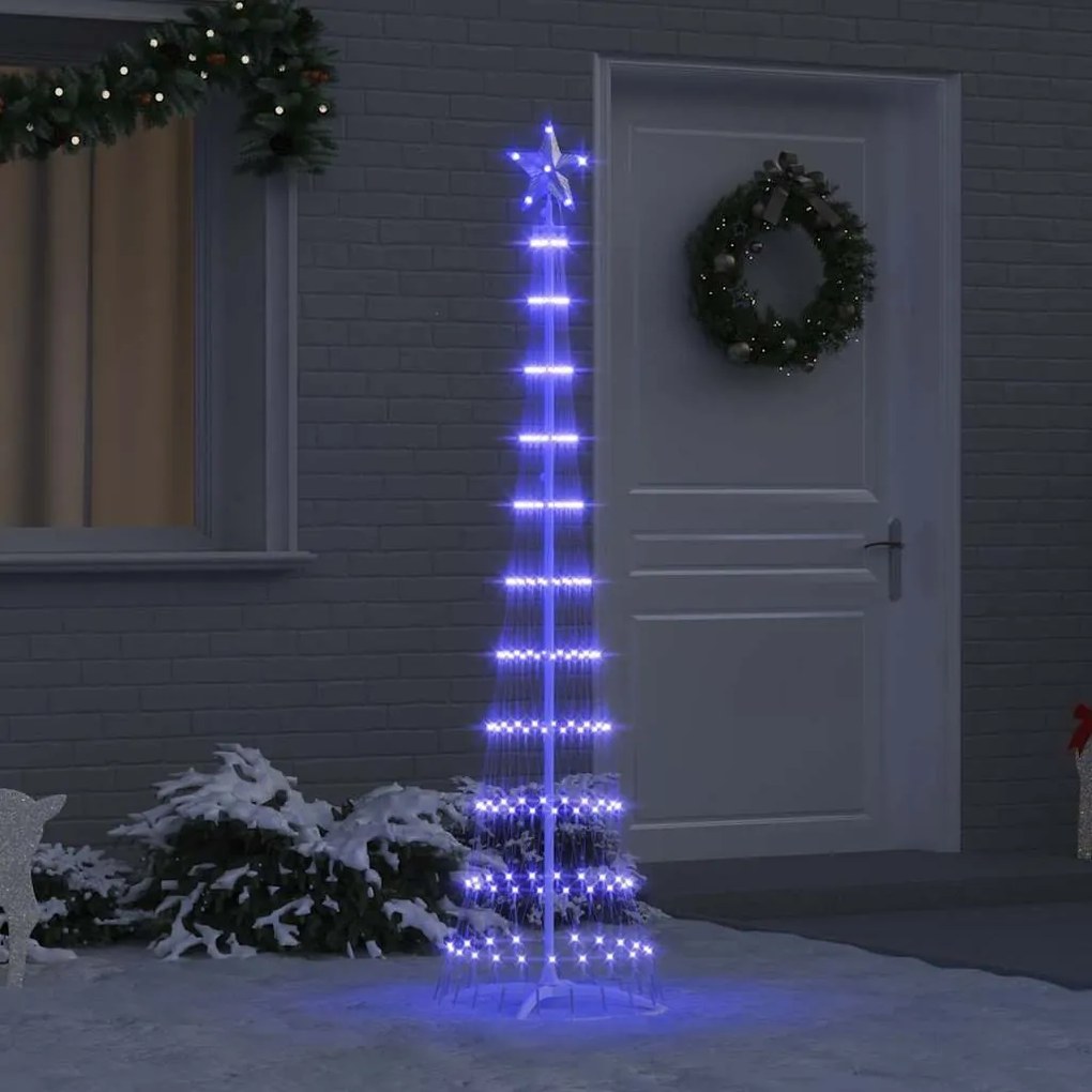 vidaXL Árvore de Natal LED com 230 LEDs Azul 51 x 51 x 190 cm Metal