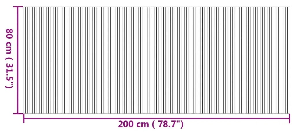 Tapete retangular 80x200 cm bambu cor natural