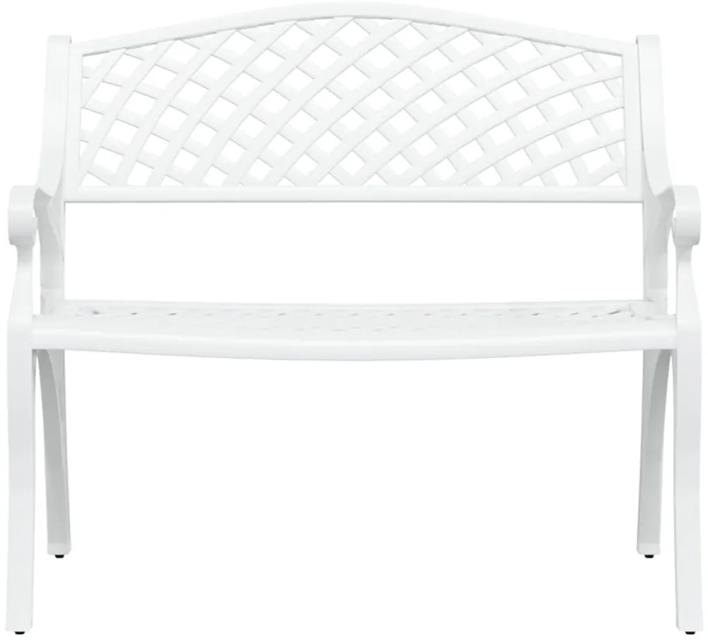 Banco de jardim 102 cm alumínio fundido branco