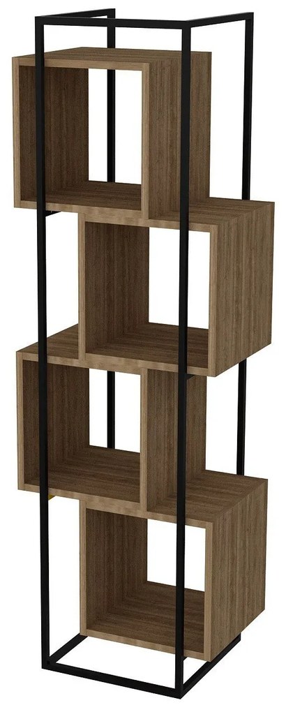 Estante Prada – Noz e Preto – 52x160x38 cm