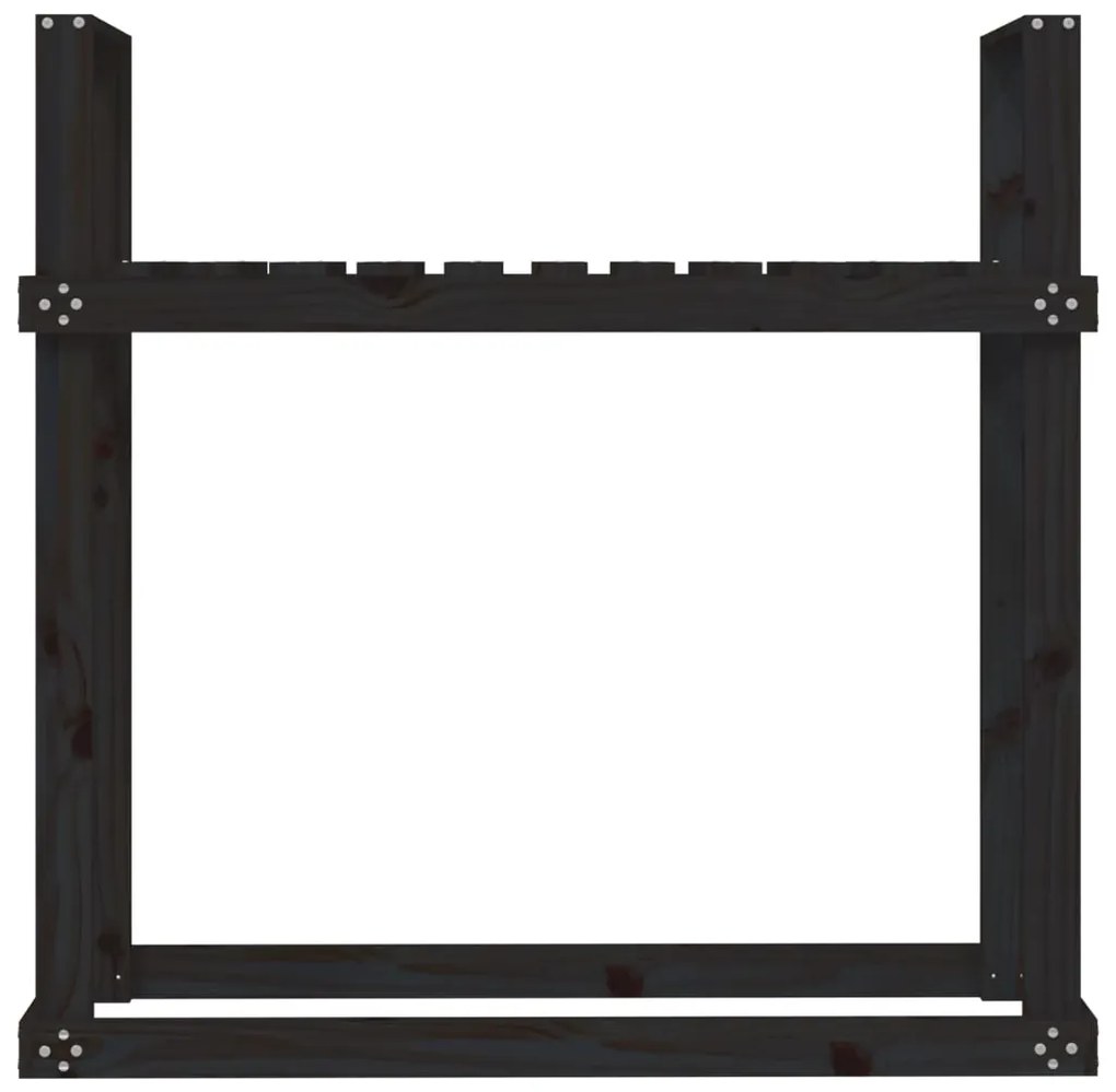 Suporte para lenha 110x35x108,5 cm pinho maciço preto