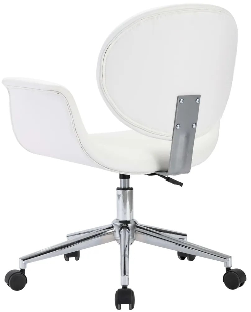 Cadeiras de jantar giratórias 2 pcs couro artificial branco