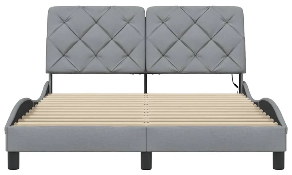 Estrutura de cama com LED sem colchão 140x200 cm tecido