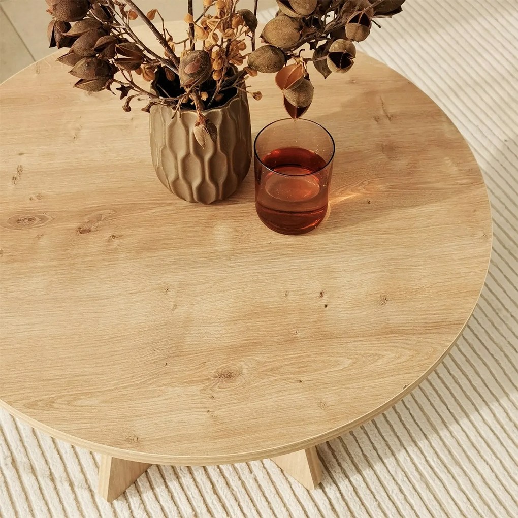 Mesa de Café Mushroom – Carvalho Safira – 60cm x 40cm x 60cm