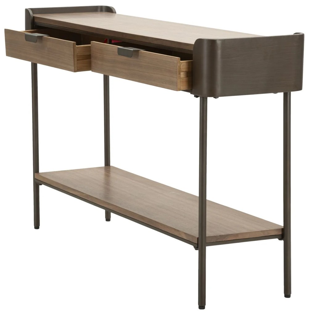 MESA CONSOLA TORONTO CINZENTO E CASTANHO 120X31X72 CM