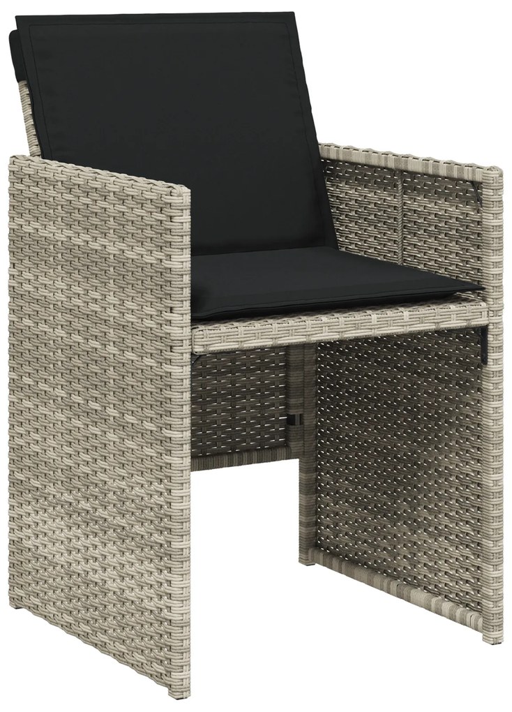Conjunto de Jantar de 5 Peças vidaXL com Almofadas Cinza Claro de Ratt