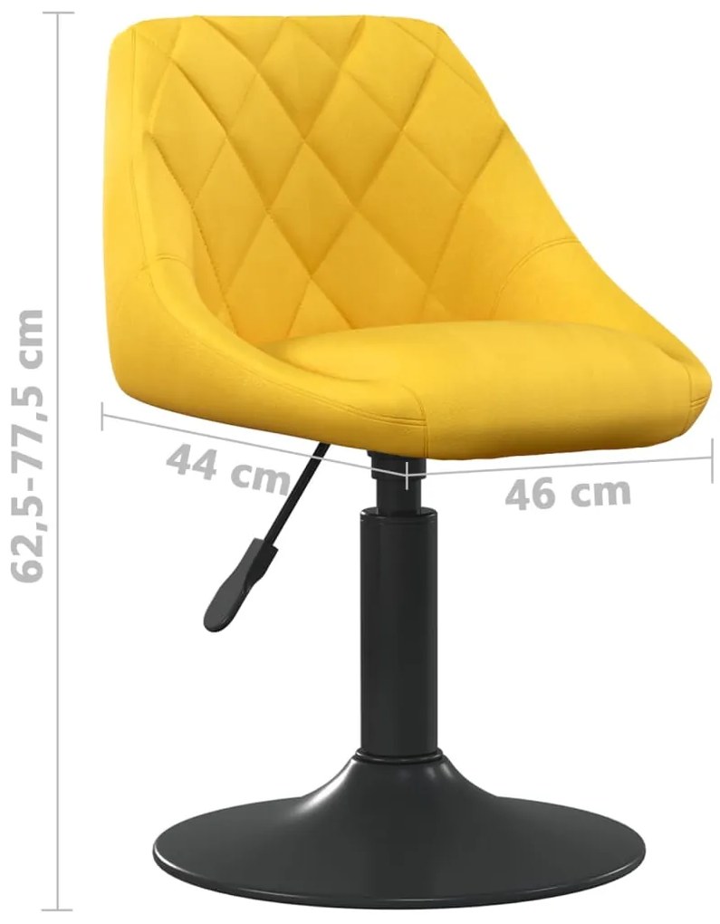 Cadeiras de jantar giratórias 6 pcs veludo amarelo mostarda
