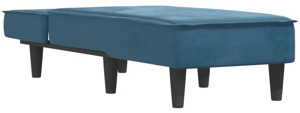 Chaise longue veludo azul