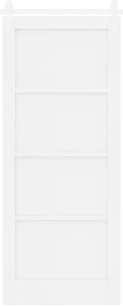 Porta Deslizante vidaXL com Conjunto de Ferragens Branca 83x202 cm Mad