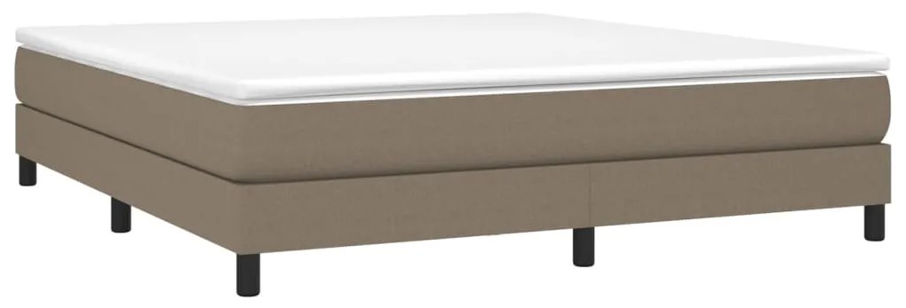 Cama sem colchão 160x200 cm tecido castanho-acinzentado
