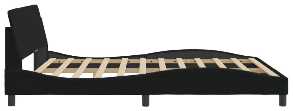 Estrutura de cama sem colchão 180x200 cm tecido preto