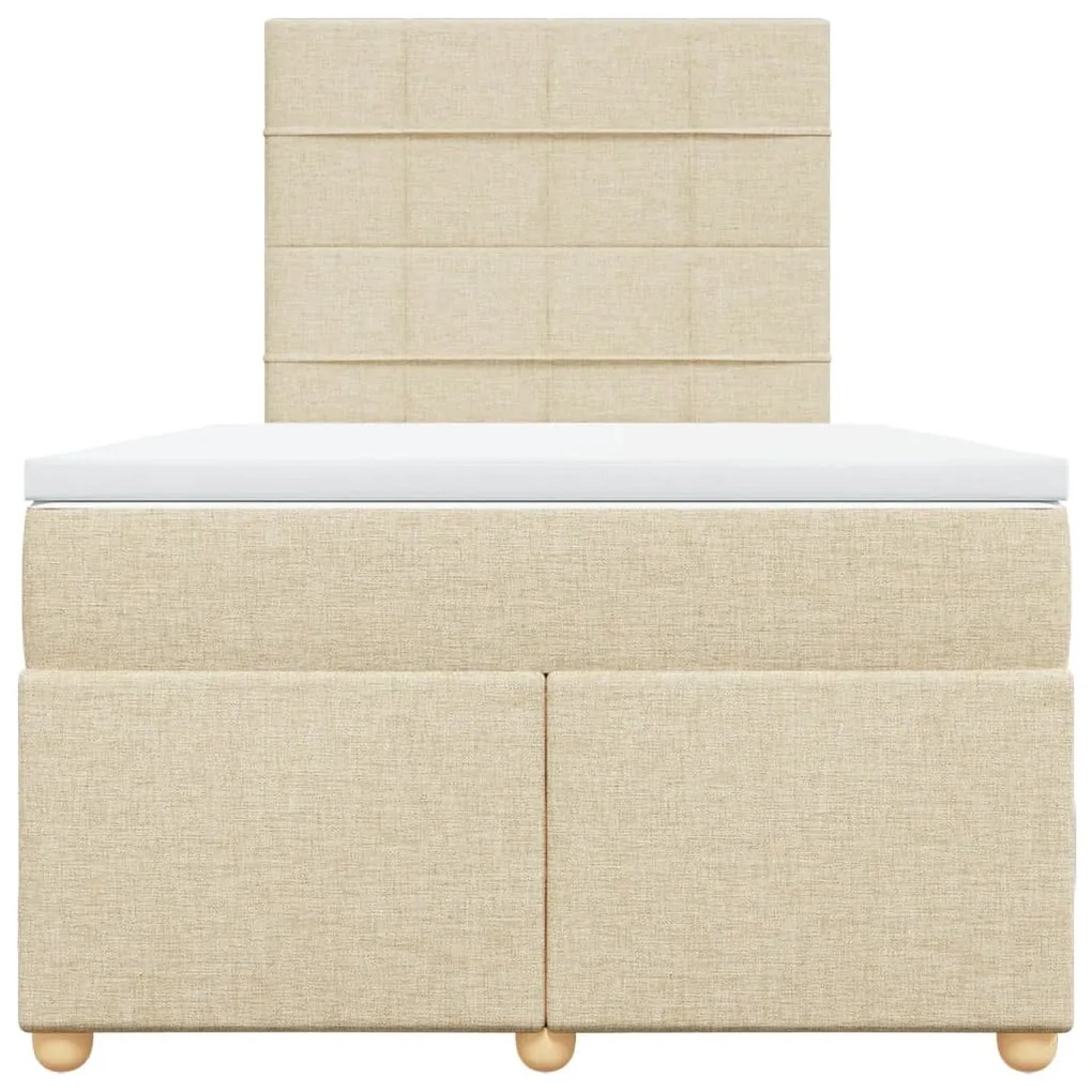 Cama boxspring com colchão 120x190 cm tecido cor creme