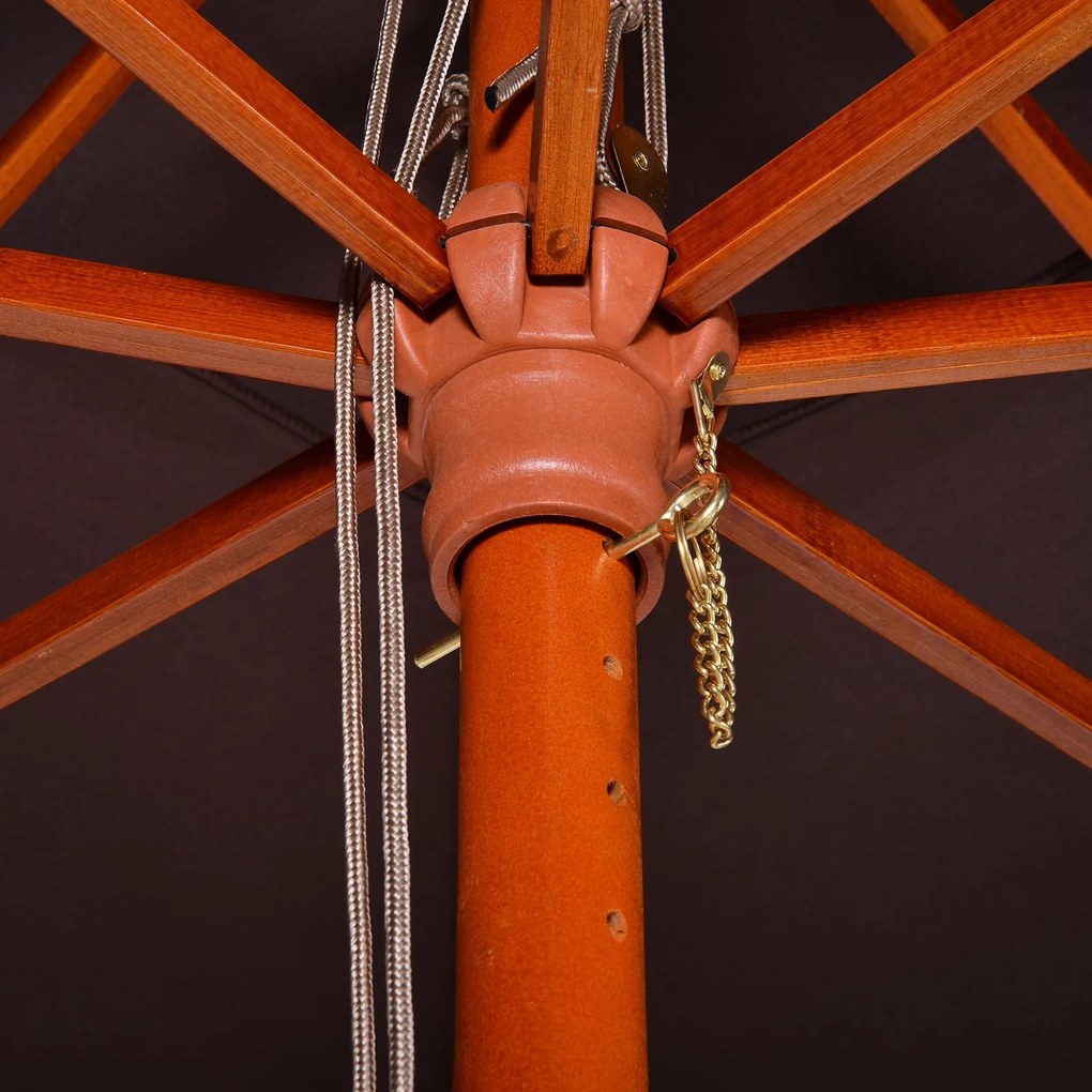 Chapéu de Sol de Jardim com Teto Duplo Sistema de Polia Toldo de Polié