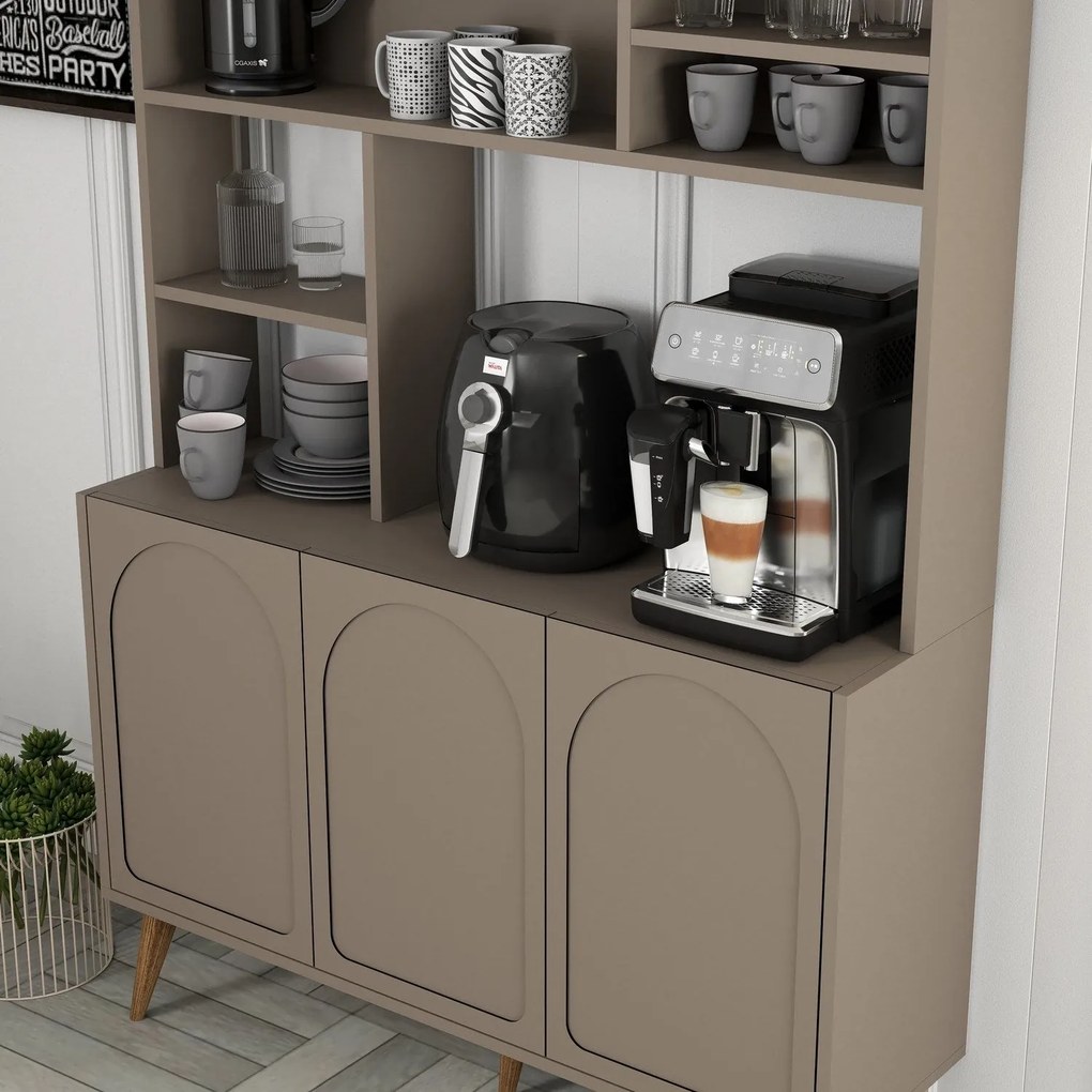 Armário Alto de Cozinha "Coffee" - 200x120x35 cm - Atlas e Nogueira -