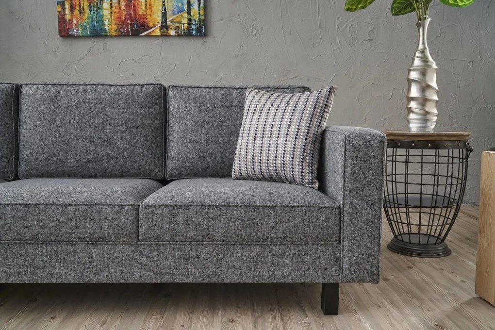 Sofá de 3 Lugares Kale – Cinzento – 222 x 83 x 91 cm