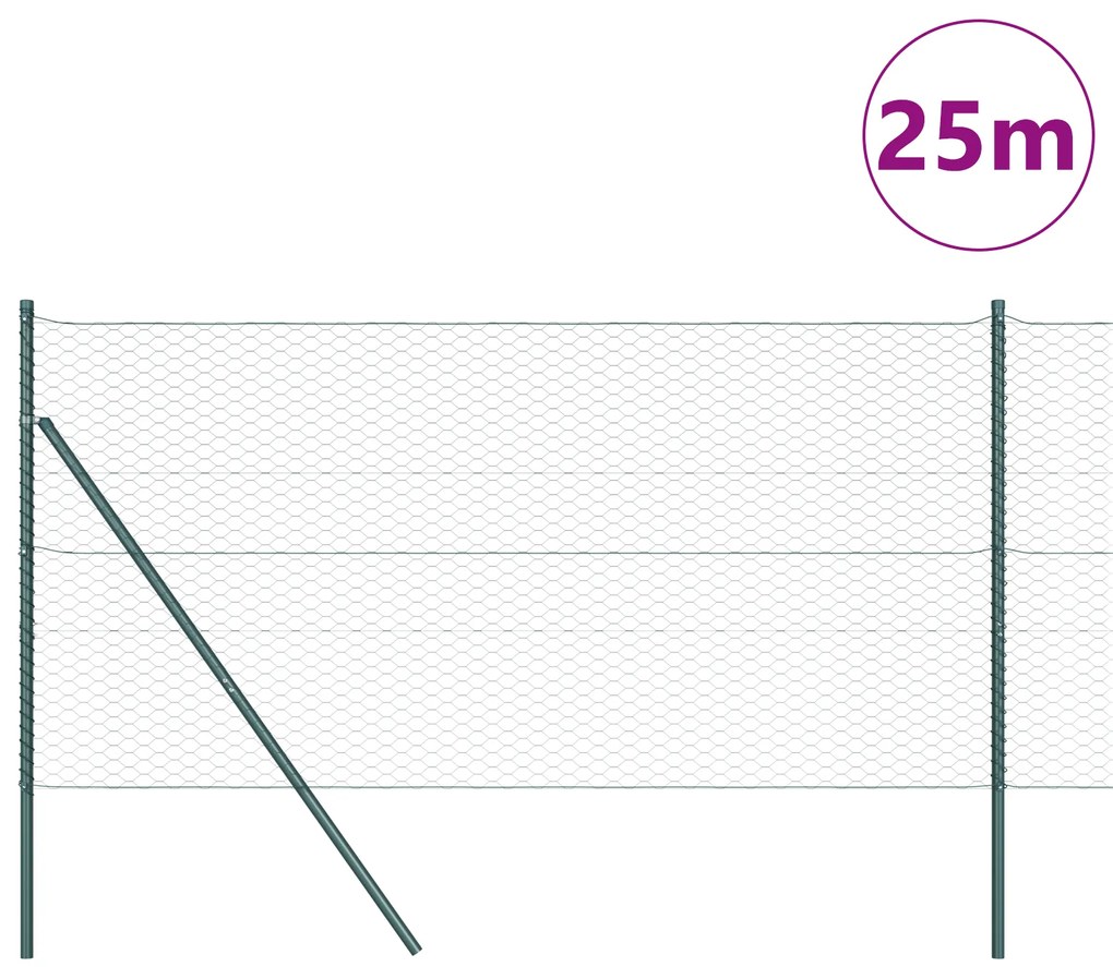 Conjunto de Cercas Conjunto de 2 Verde Floresta Metal 25 x 1 m
