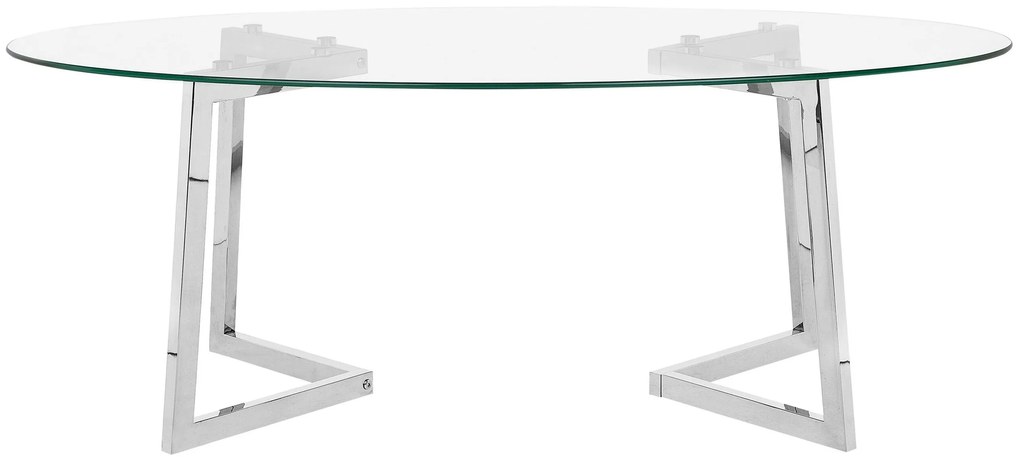 Mesa de centro prateada com tampo de vidro FRESNO Beliani