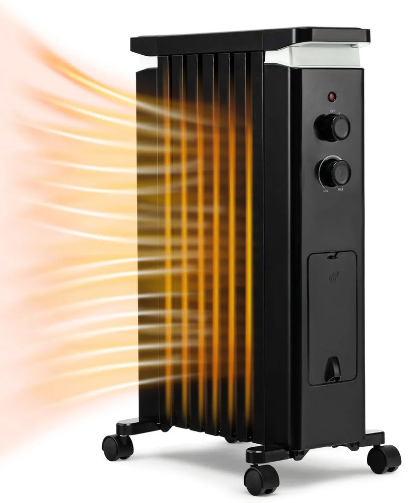 Radiador de Óleo Portátil "ThermaHeat" – 1500W com Termostato e Ajuste