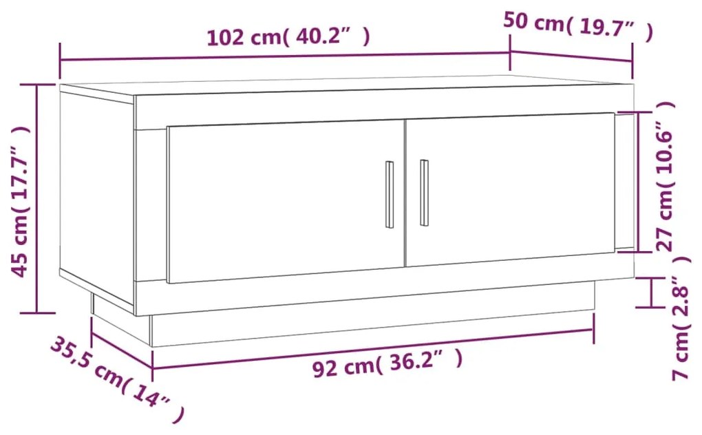 Mesa de centro 102x50x45 cm derivados de madeira branco