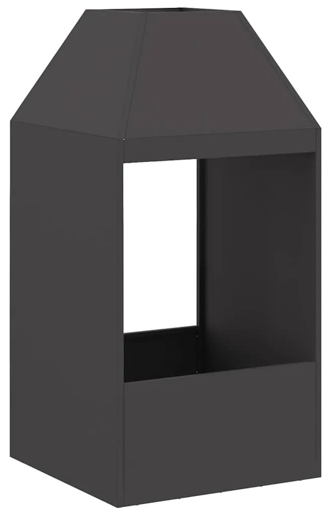Fogueira Preta vidaXL 50x50x100 cm em Aço