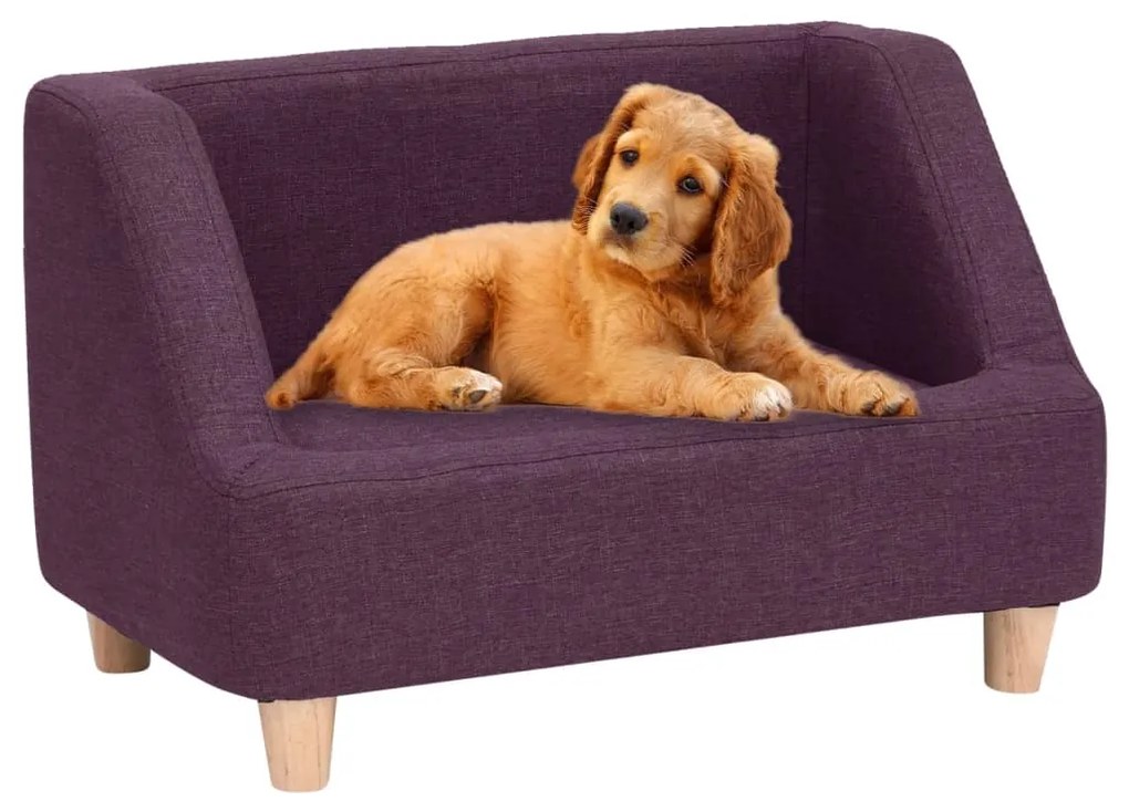 vidaXL Sofá para cães 60x37x39 cm linho bordô