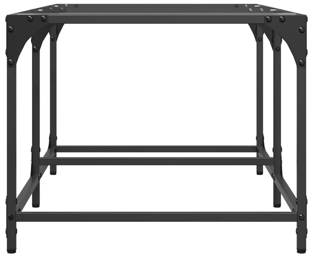 Mesa de centro c/ topo em vidro transparente 98,5x50x40 cm aço