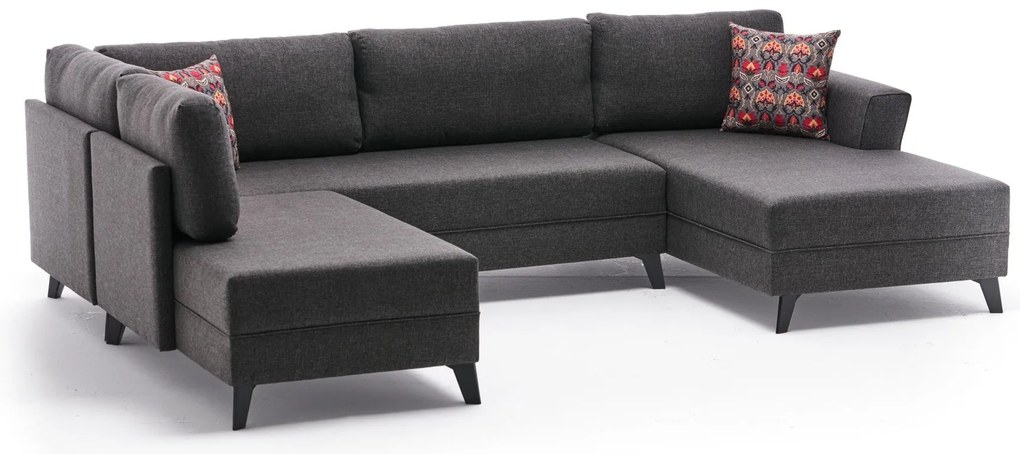 Sofá-Cama de Canto Eris – Antracite – 300x78x202 cm