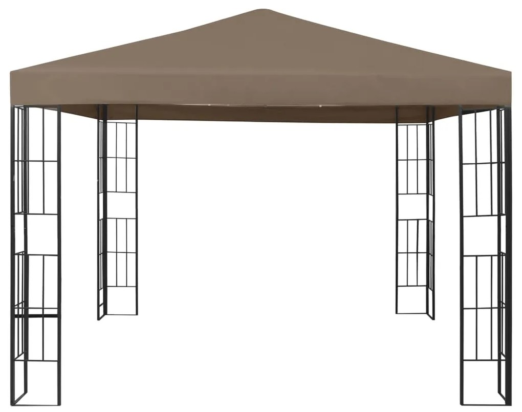 Gazebo 3x3 m cinzento-acastanhado
