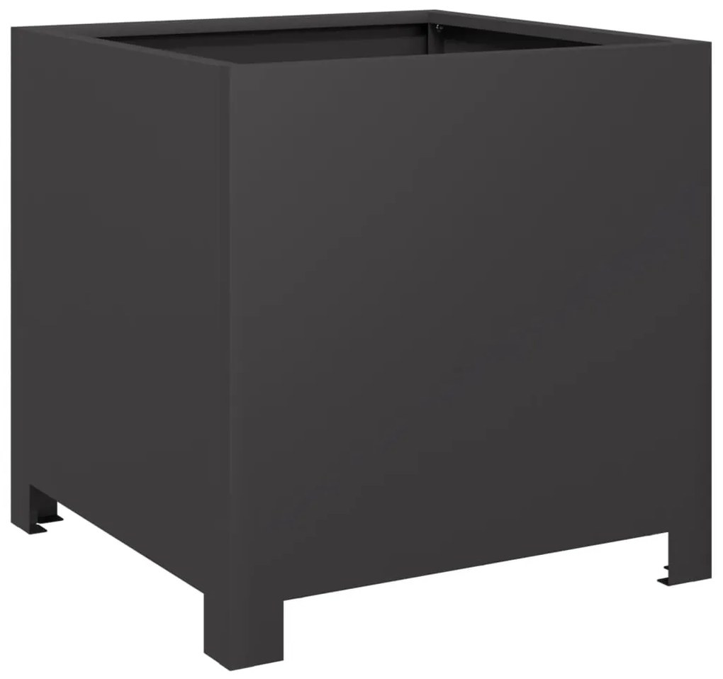 Vaso/floreira de jardim 2 pcs 40x40x40 cm aço preto