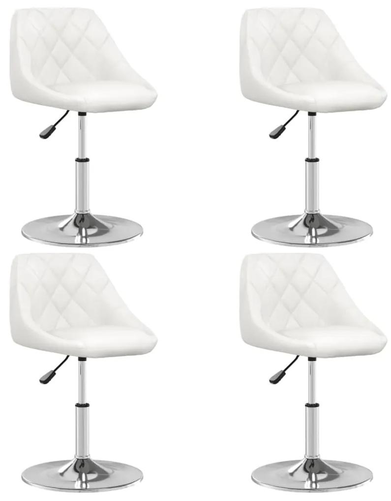 Cadeiras de jantar 4 pcs couro artificial branco