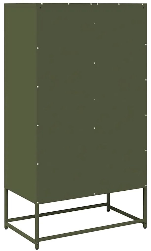 Aparador alto 68x39x123 cm aço verde azeitona