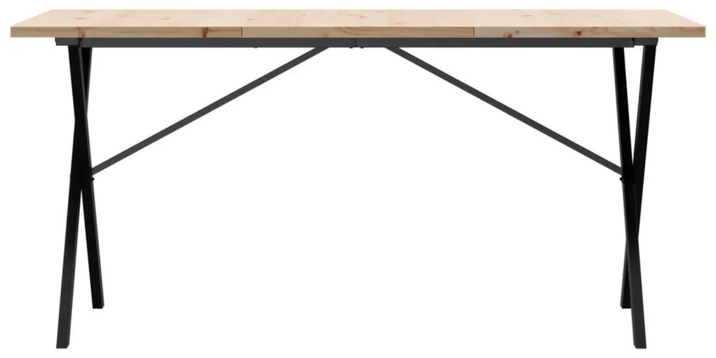 Mesa de jantar estrutura em X 140x80x75,5cm pinho/aço