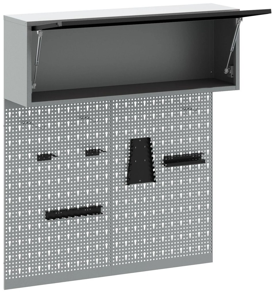 Conjunto de Armário de Ferramentas e Painel de Pegboard VidaXL em Meta