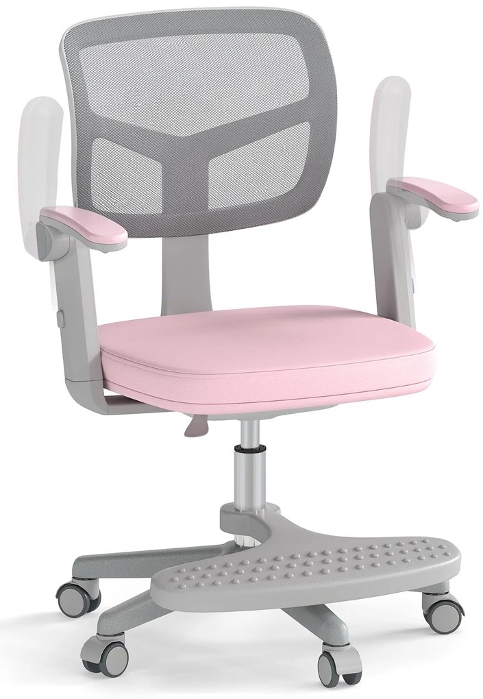 Cadeira de estudo infantil com altura ajustável para meninos e meninas de 3 a 10 anos - Roxo