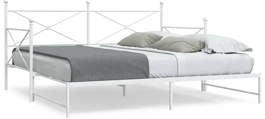 Cama de dia com gavetão sem colchão 107x203 cm aço branco