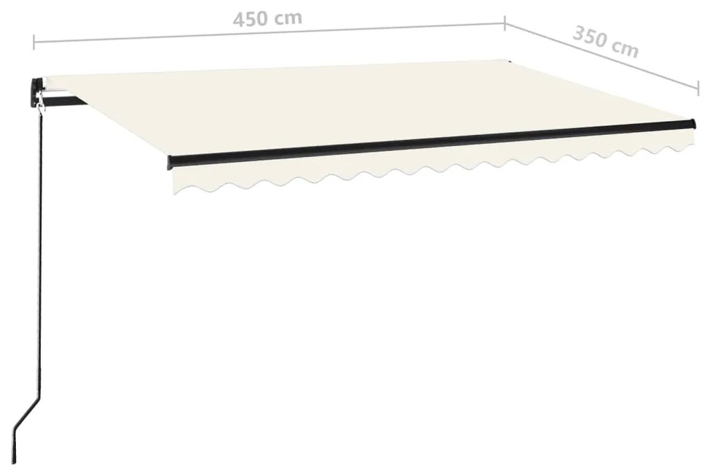 Toldo retrátil manual 450x350 cm cor creme