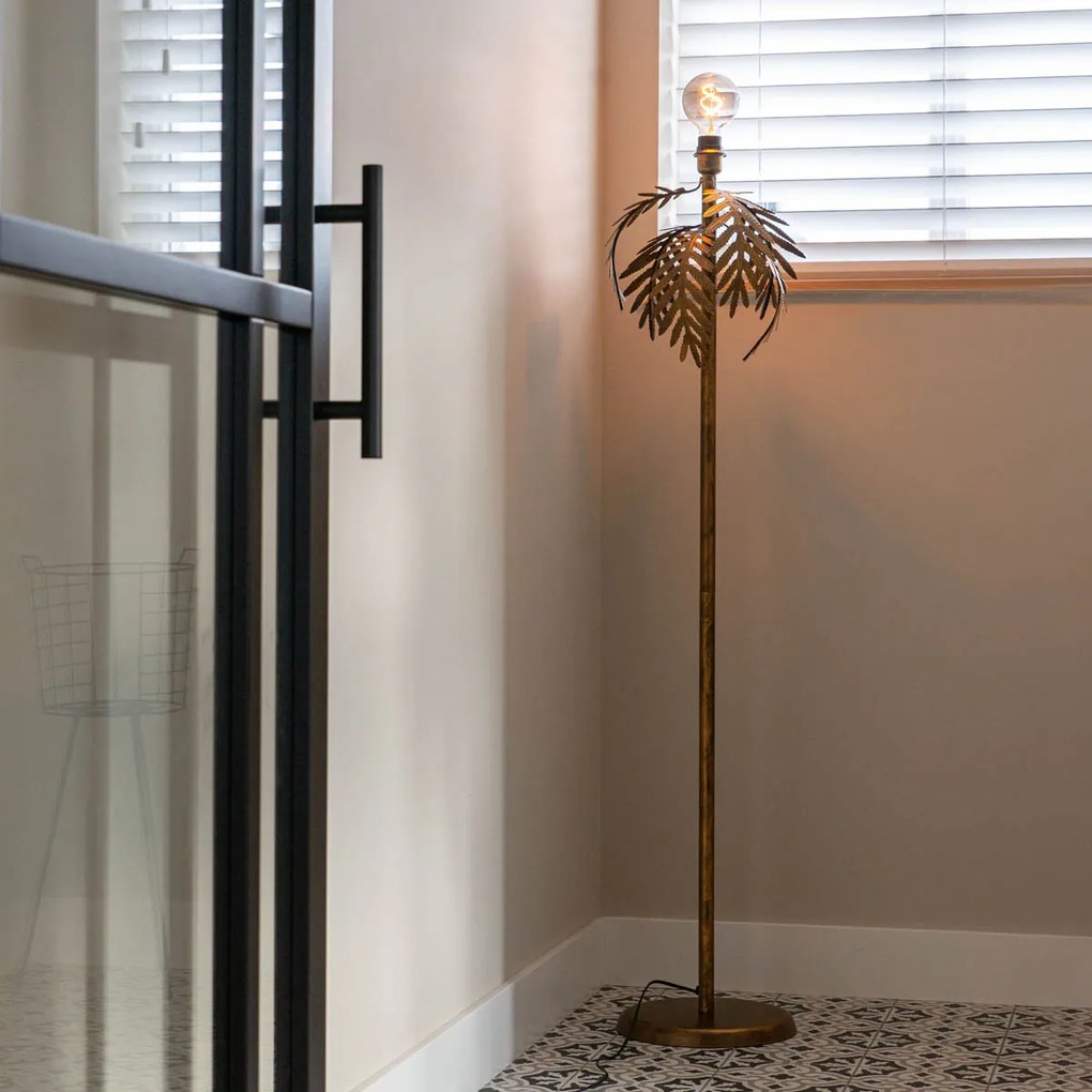 Candeeiro de pé vintage dourado 145 cm - Botanica