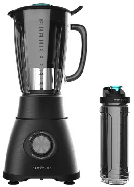 Liquidificador de jarro de 1800 W em aço inoxidável Power Black Titanium 2500MAX Go, com lâmina de 6 folhas com revestimento em titânio preto e copo d